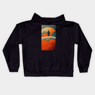 On Top of the World Retro Sci fi Design Kids Hoodie